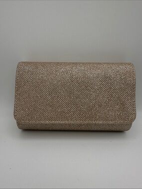 ESTEE & LILLY Elegant Metallic Rose Gold Evening Clutch Purse